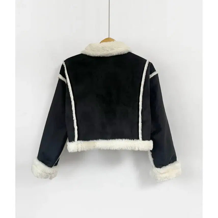 [BUNJANG] S-Nine Fur Trimmed Suede Soft Color Block Mouton / 원가 12만 에스나인 퍼트리밍 스웨이드 소프트 배색 무스탕