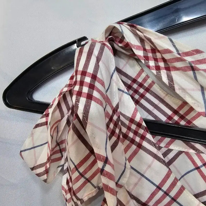 [BUNJANG] Burberry Check Pattern Sleeveless Blouse / 버버리 체크 나시 블라우스