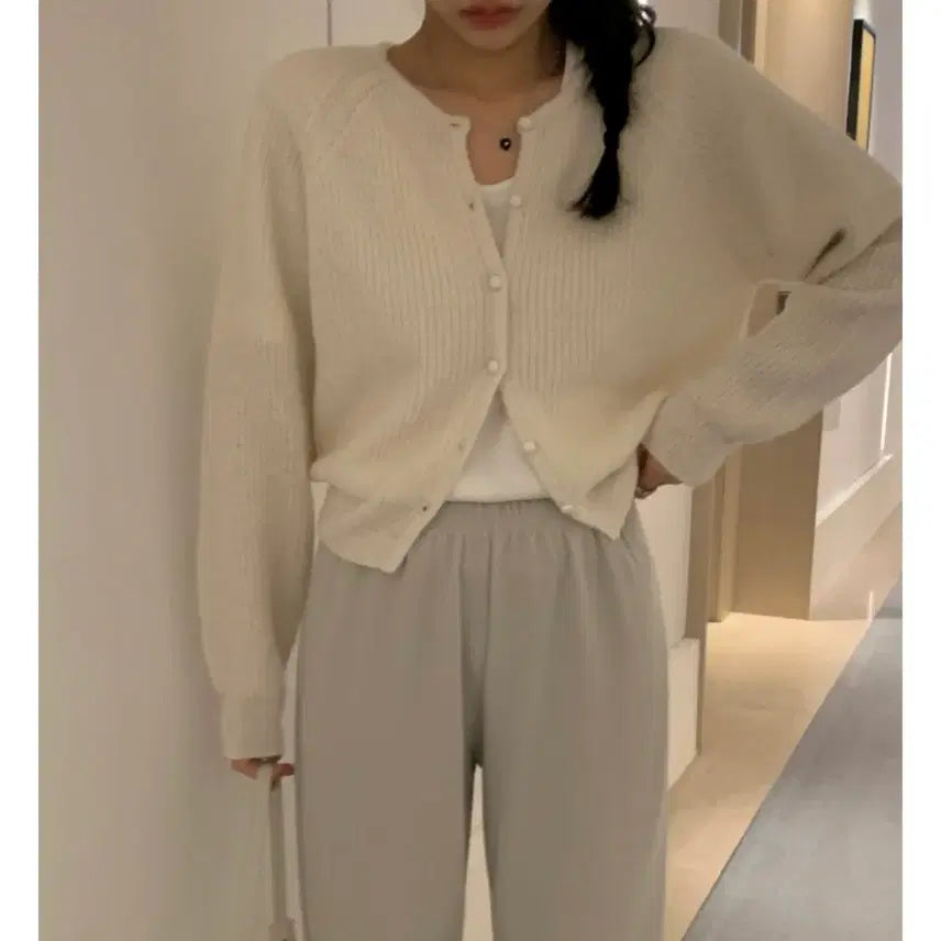 [BUNJANG] Granbloom Eden Alpaca Cardigan Ivory / 그랑블룸 에덴 알파카 가디건 아이보리