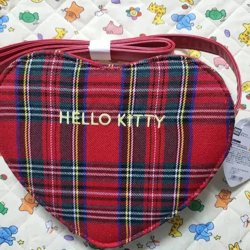 [BUNJANG] Hello Kitty Check Heart Crossbag / 헬로키티 체크 하트 크로스백
