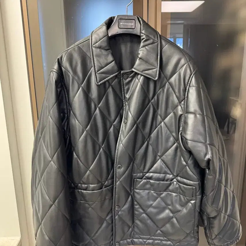 [BUNJANG] Customellow Eco Leather Quilted Jacket / 커스텀멜로우 에코레더퀄팅자켓