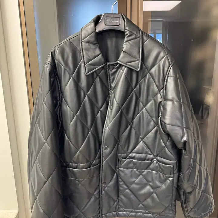 [BUNJANG] Customellow Eco Leather Quilted Jacket / 커스텀멜로우 에코레더퀄팅자켓
