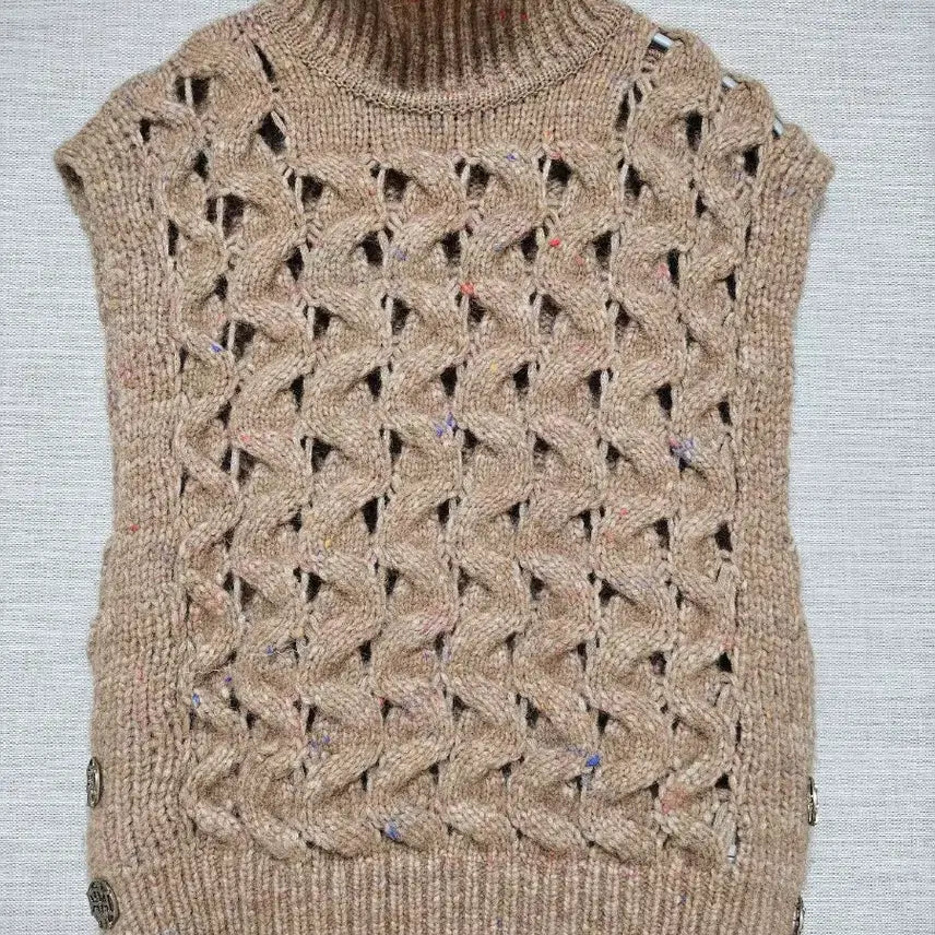 [SOLD OUT] 한섬 타임 여성 니트 베스트 베이지 90(F)