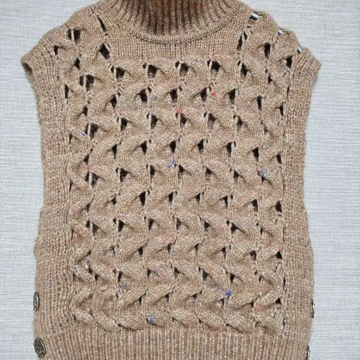 [SOLD OUT] 한섬 타임 여성 니트 베스트 베이지 90(F)