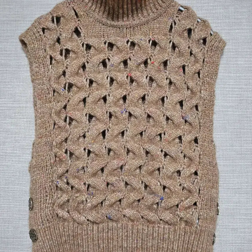 [SOLD OUT] 한섬 타임 여성 니트 베스트 베이지 90(F)
