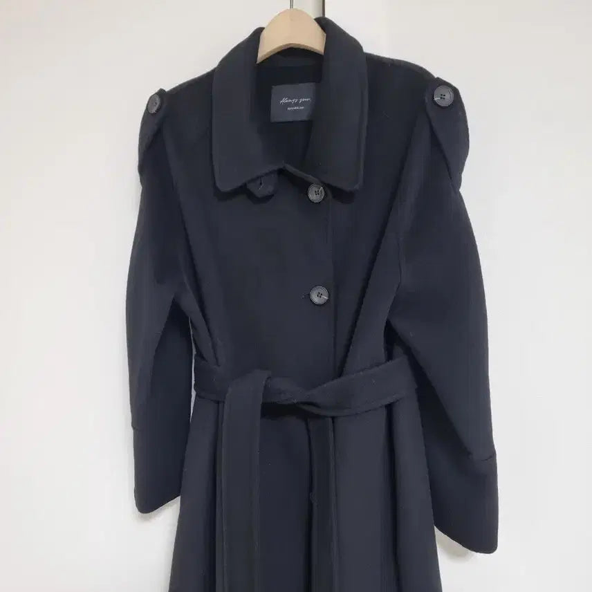 [BUNJANG] Handmade Wool Blend Long Coat / 울90% 핸드메이드 롱 코트