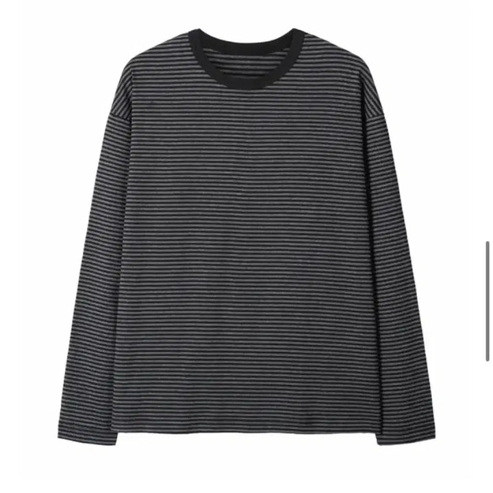 [BUNJANG] Rogi Charcoal Stripe Long Sleeve M / 로기 스트라이프 롱 슬리브 차콜 M