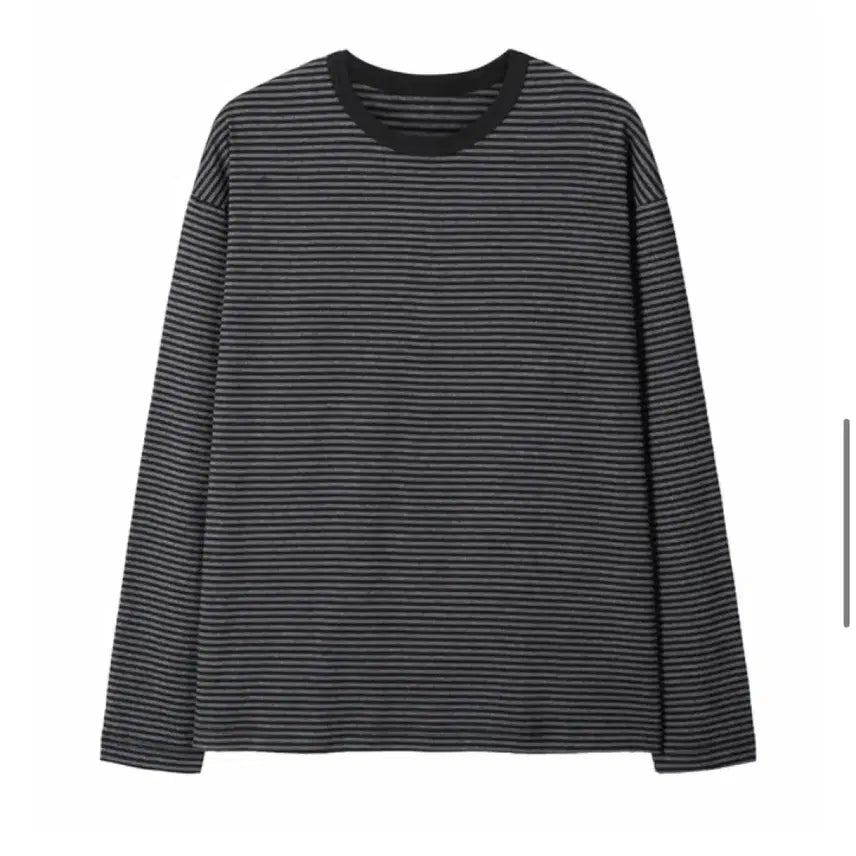 [BUNJANG] Rogi Charcoal Stripe Long Sleeve M / 로기 스트라이프 롱 슬리브 차콜 M