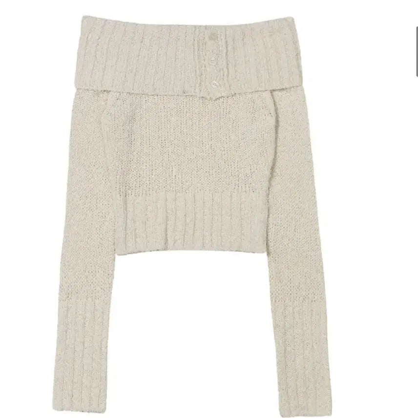 [BUNJANG] Bohemian Seoul Ribbed Button Off-Shoulder Top / 보헤미안서울 리브드 버튼 오프숄더