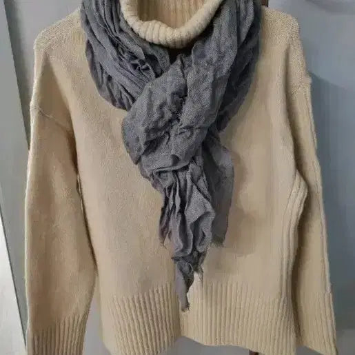 [BUNJANG] Ivory Turtleneck Knit Sweater / 아이보리색 터틀넥 니트 Free/실착 X