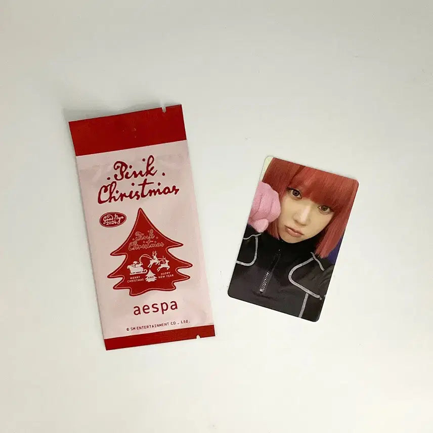 에스파 윈터 2024 핑크크리스마스 포카 포토카드
