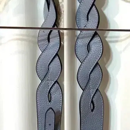 [BUNJANG] Leather Braided Gray Bag Strap / (새상품) 가죽 땋은 가방 스트랩 회색