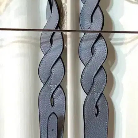 [BUNJANG] Leather Braided Gray Bag Strap / (새상품) 가죽 땋은 가방 스트랩 회색