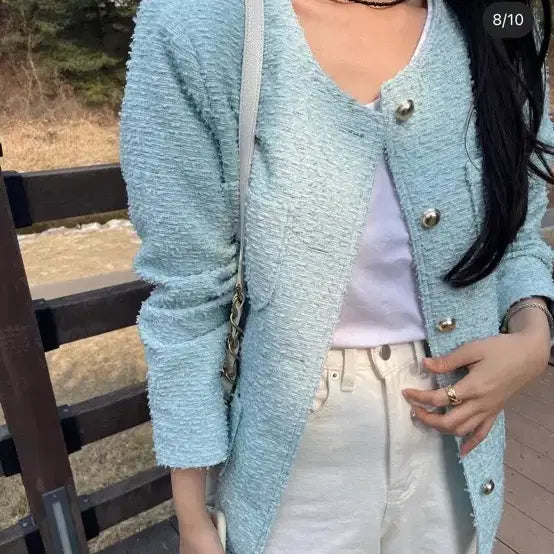 [BUNJANG] Songlabel Tweed Jacket / 쏭러벨 메이드 트위드 소라