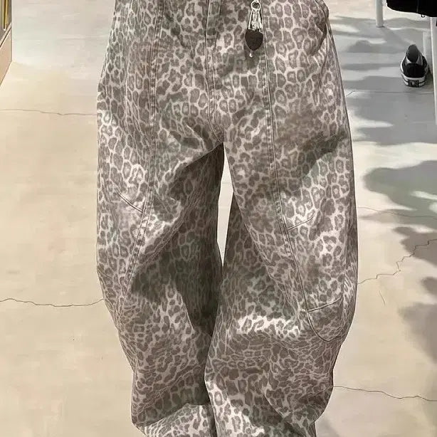 [BUNJANG] Leopard Cotton Pants / 레오파드 코튼 팬츠 루즈핏 와이드 호피바지