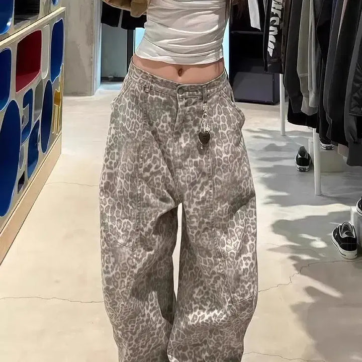 [BUNJANG] Leopard Cotton Pants / 레오파드 코튼 팬츠 루즈핏 와이드 호피바지