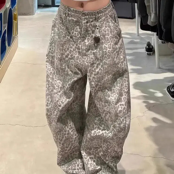 [BUNJANG] Leopard Cotton Pants / 레오파드 코튼 팬츠 루즈핏 와이드 호피바지