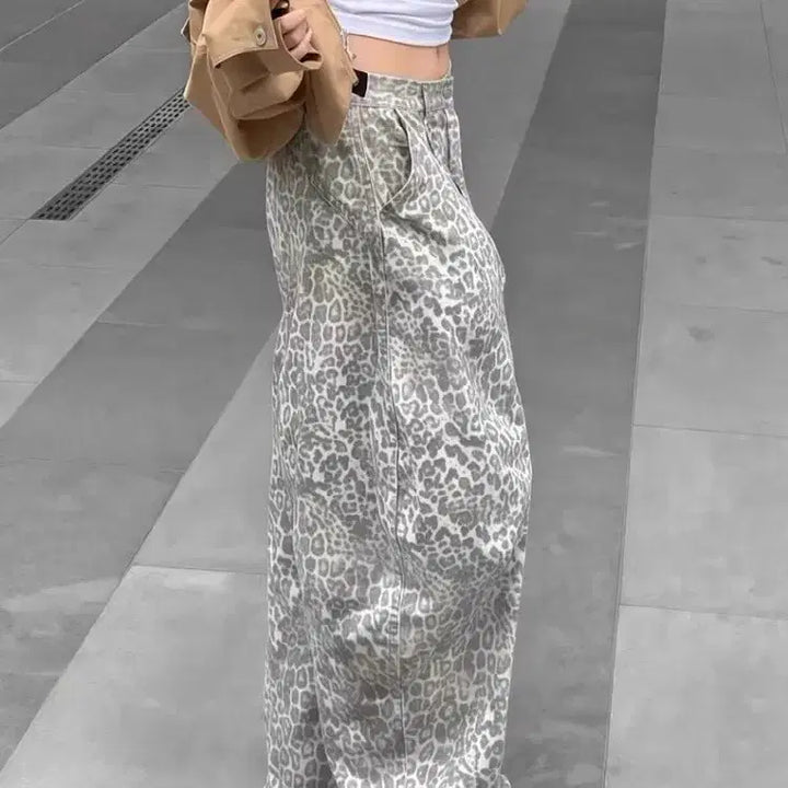 [BUNJANG] Leopard Cotton Pants / 레오파드 코튼 팬츠 루즈핏 와이드 호피바지