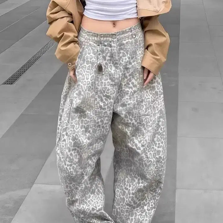 [BUNJANG] Leopard Cotton Pants / 레오파드 코튼 팬츠 루즈핏 와이드 호피바지