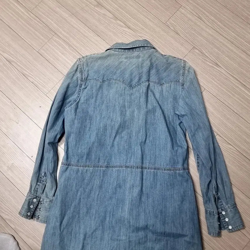[BUNJANG] Ralph Lauren Denim Chambray Long Shirt Dress / 랄프로렌 데님 샴브레이 롱 셔츠 원피스(실측)