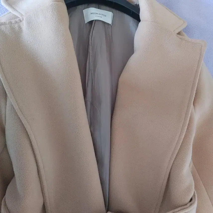 [BUNJANG] Winter Belted Long Coat (Size M) / 벨티드 롱 코트 겨울 벨트 코트 털 모 코트 66 M(두툼 따숩)