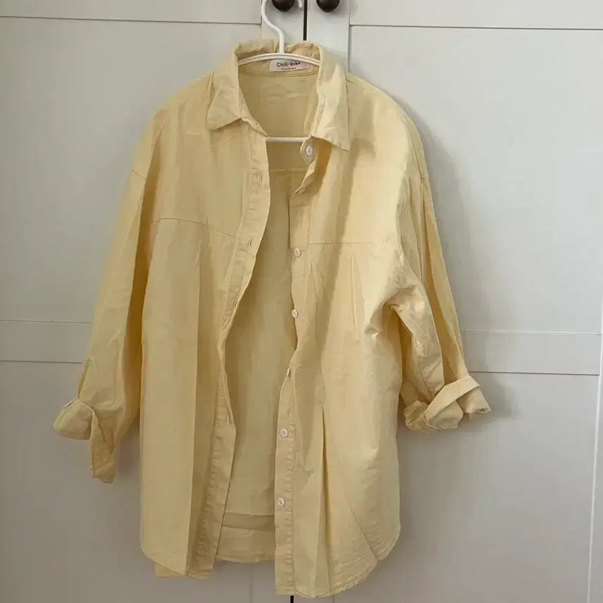 [BUNJANG] Chili-koko Yellow Cotton Shirt / Chili-koko From Grace 옐로우 코튼 셔츠