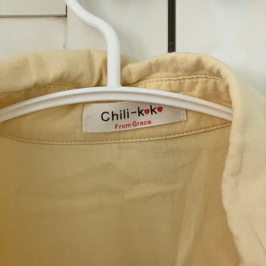 [BUNJANG] Chili-koko Yellow Cotton Shirt / Chili-koko From Grace 옐로우 코튼 셔츠