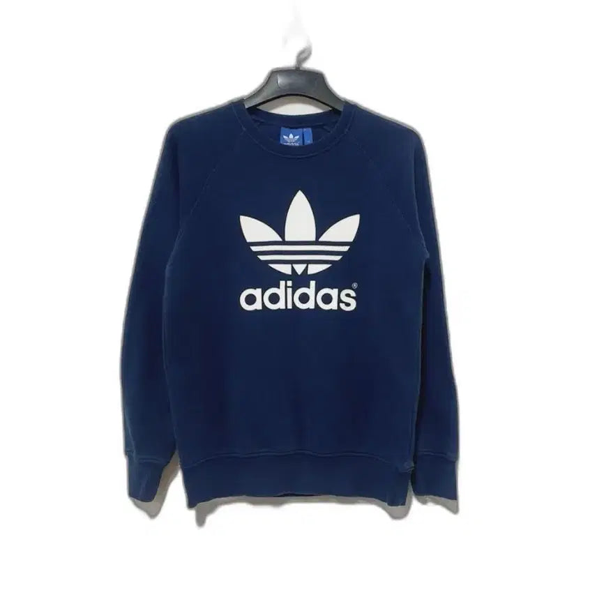 [BUNJANG] Adidas Snake Skin Logo Fleece Sweatshirt / adidas 아디다스 뱀피 디자인로고 안감기모 맨투맨