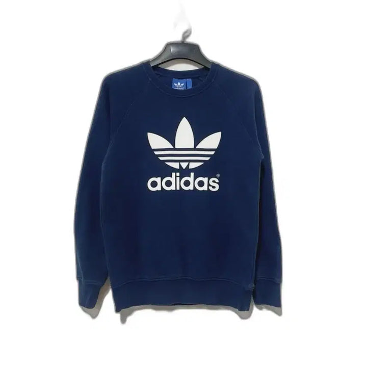 [BUNJANG] Adidas Snake Skin Logo Fleece Sweatshirt / adidas 아디다스 뱀피 디자인로고 안감기모 맨투맨