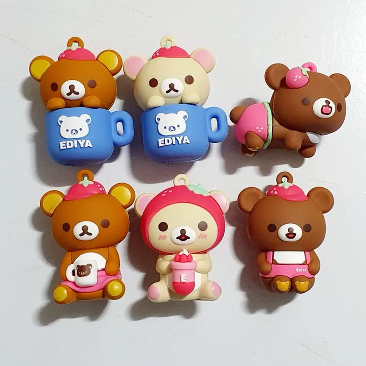 [BUNJANG] Rilakkuma x Ediya Figure Magnet Full Set / 이디야 리락쿠마 피규어 마그넷 풀세트