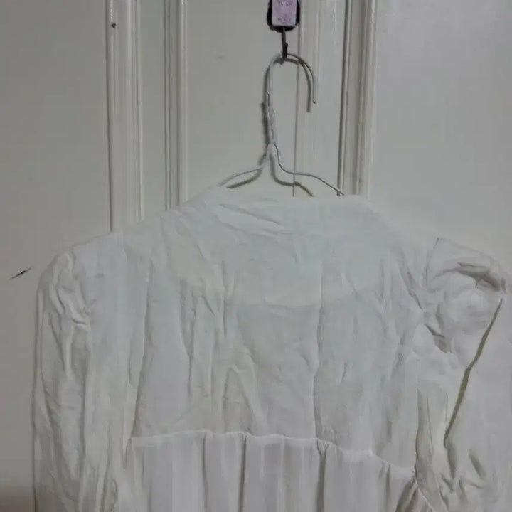 [BUNJANG] White Linen Long Sleeve Jacket (Size 44) / 화이트 린넨 긴팔 자켓 44사이즈