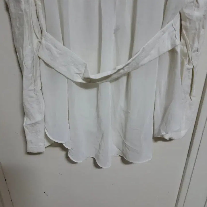 [BUNJANG] White Linen Long Sleeve Jacket (Size 44) / 화이트 린넨 긴팔 자켓 44사이즈