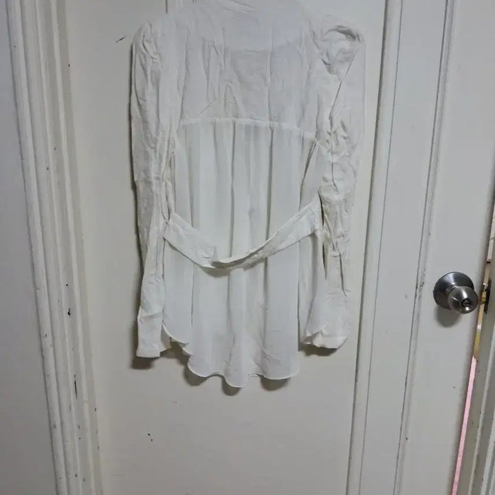 [BUNJANG] White Linen Long Sleeve Jacket (Size 44) / 화이트 린넨 긴팔 자켓 44사이즈