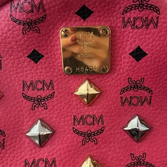 [BUNJANG] MCM Pink Backpack Studded / MCM 핑크 백팩 스터드 장식
