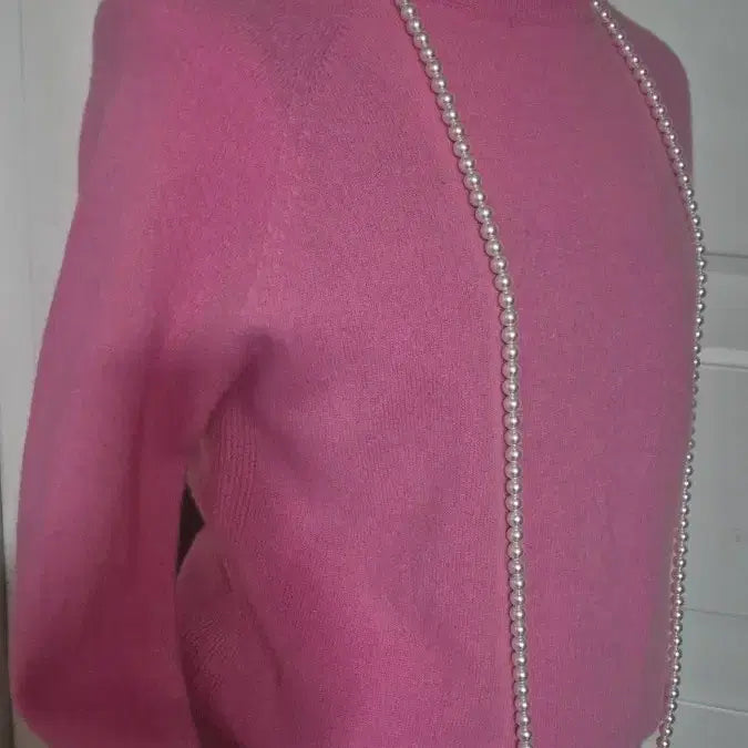 [BUNJANG] GEORGE Pink Pure Wool Turtleneck Knit / 핑크색 순모100.  반폴라  니트