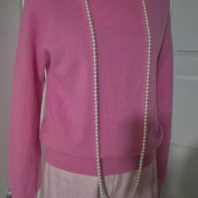 [BUNJANG] GEORGE Pink Pure Wool Turtleneck Knit / 핑크색 순모100.  반폴라  니트