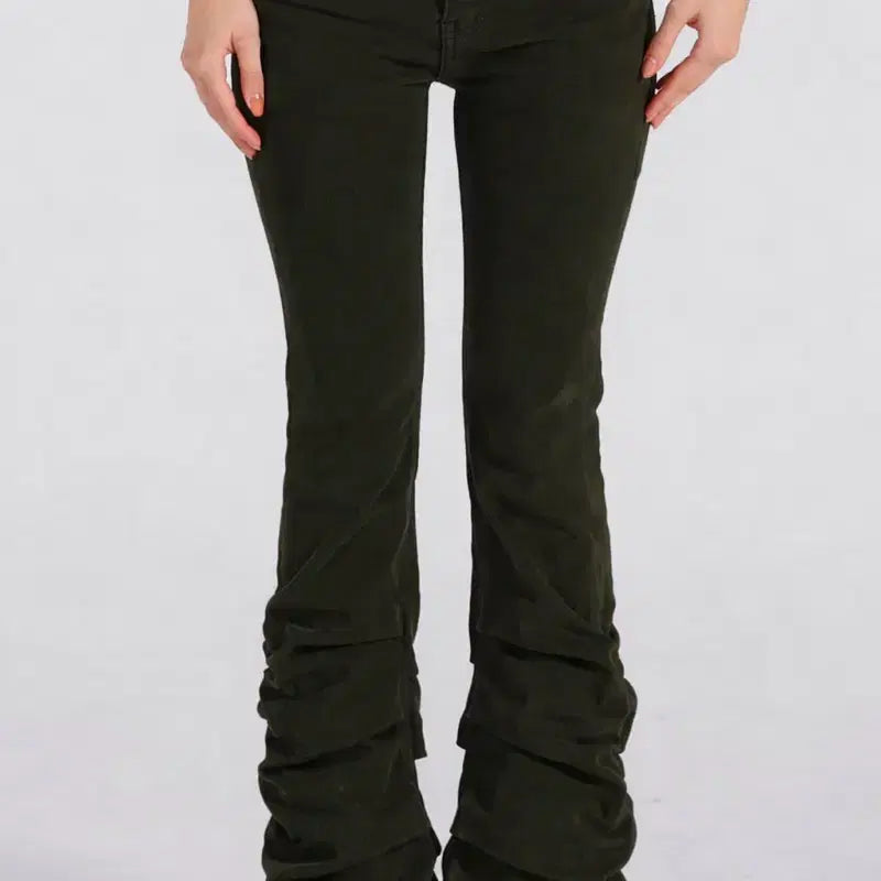 [BUNJANG] ootj Shirred Bootcut Low-Rise Long Pants / ootj 셔링 부츠컷 롱팬츠 로우라이즈