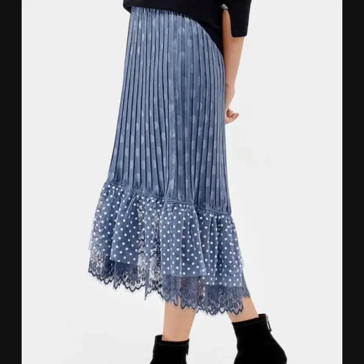 [BUNJANG] O'zoc Second Embroidered Dot Long Skirt / 오즈세컨 엠브로이드 도트 롱 스커트 블랙