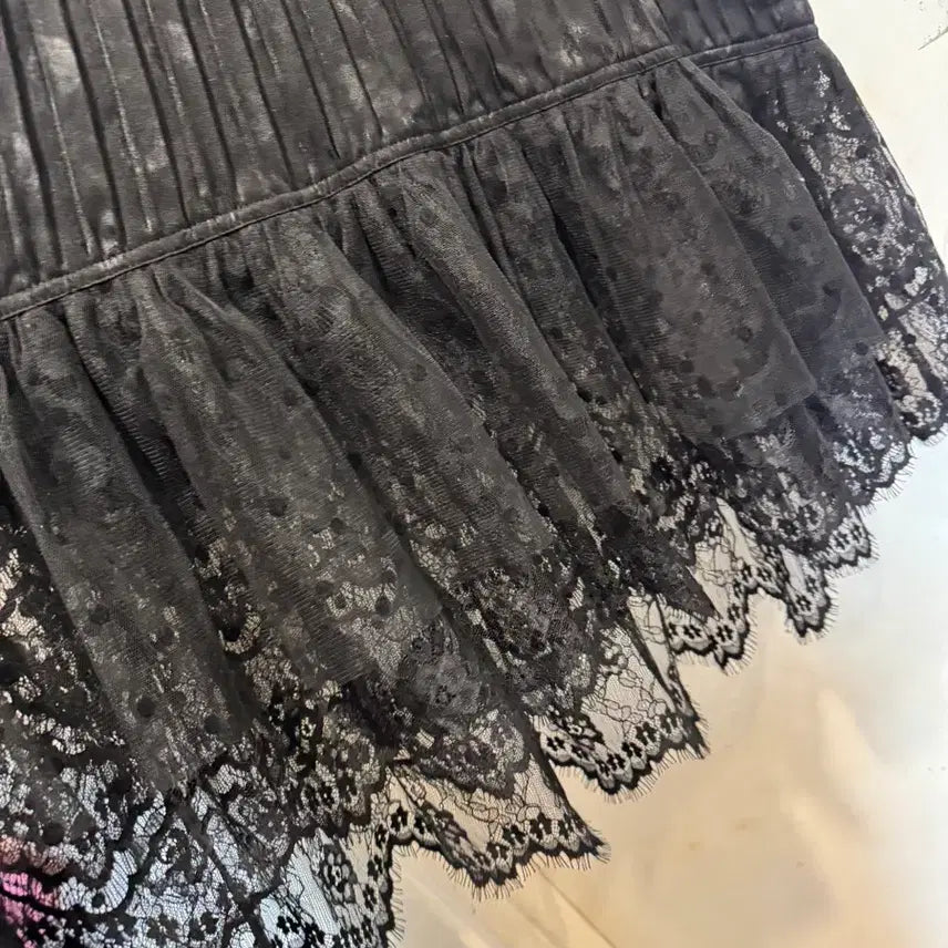 [BUNJANG] O'zoc Second Embroidered Dot Long Skirt / 오즈세컨 엠브로이드 도트 롱 스커트 블랙