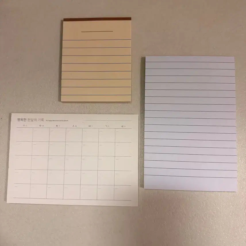 [BUNJANG] Monthly Planner and Notepad Set / 줄 노트 메모지 / 먼슬리 플래너 세트