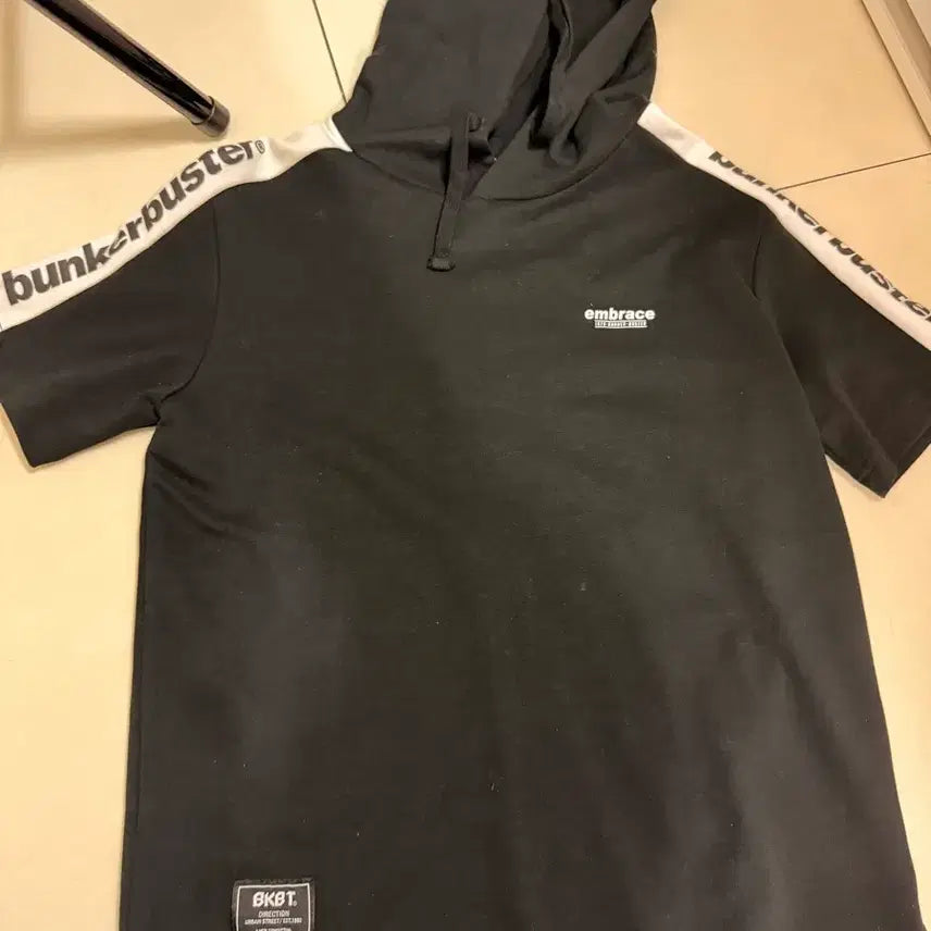 [BUNJANG] BKBT BunkerBuster Black Hoodie / BKBT 벙커버스터 반팔 후드티 블랙