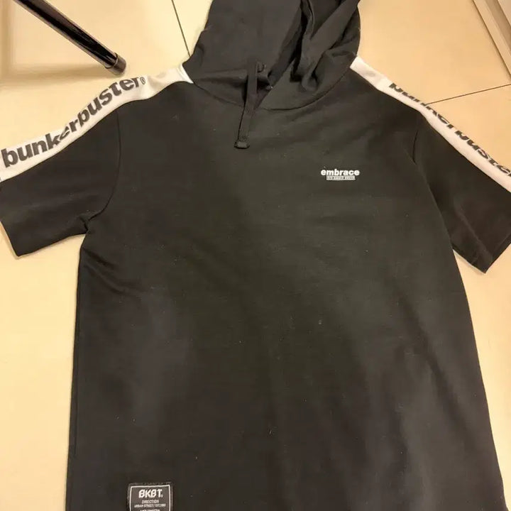 [BUNJANG] BKBT BunkerBuster Black Hoodie / BKBT 벙커버스터 반팔 후드티 블랙