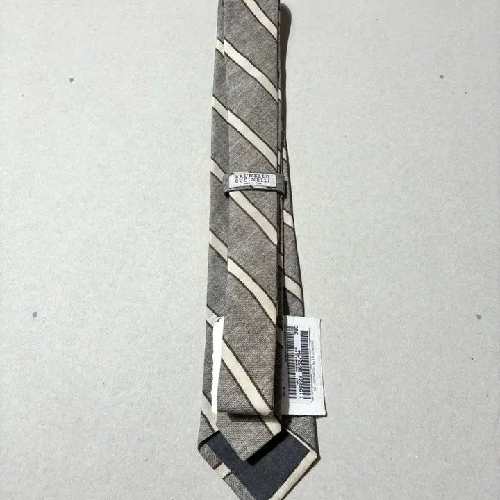 [BUNJANG] Brunello Cucinelli Stripe Linen/Silk Neck Tie / 브루넬로 쿠치넬리 스트라이프 린넨/실크 넥타이 그레이/베이지