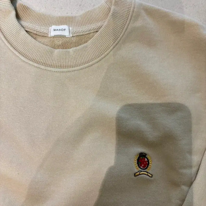 [BUNJANG] Masov Beige Embroidered Logo Sweatshirt / (새상품)마소프 베이지색 맨투맨 티셔츠