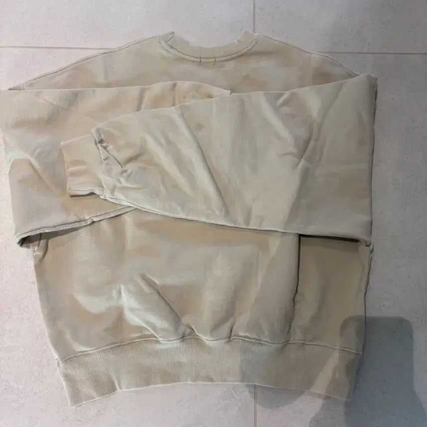 [BUNJANG] Masov Beige Embroidered Logo Sweatshirt / (새상품)마소프 베이지색 맨투맨 티셔츠