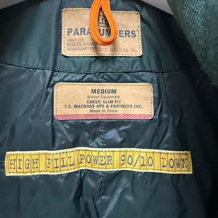 [BUNJANG] Parajumpers Men's Green Goose Down Padded Jacket / 파라점퍼스 남성 그린 구스다운 패딩 점퍼 자켓 M 100사이즈 파점 명품