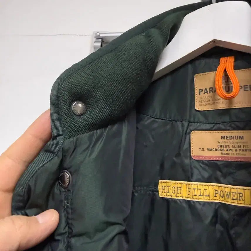 [BUNJANG] Parajumpers Men's Green Goose Down Padded Jacket / 파라점퍼스 남성 그린 구스다운 패딩 점퍼 자켓 M 100사이즈 파점 명품