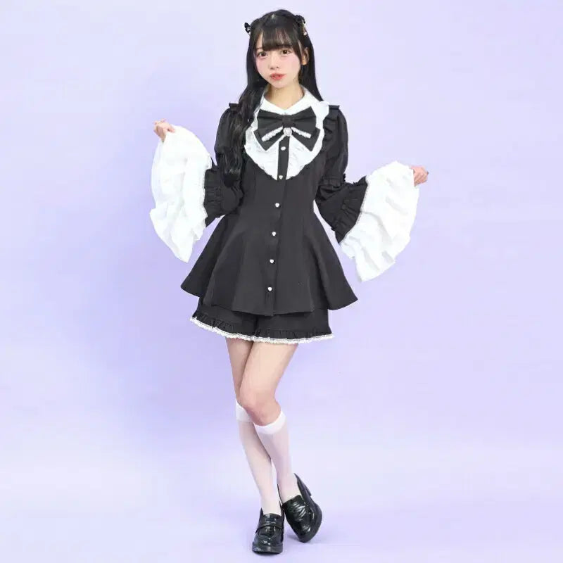 [BUNJANG] Secret Honey Volume Princess Sleeve Set / 시크릿허니 볼륨 공주 소매 셋업