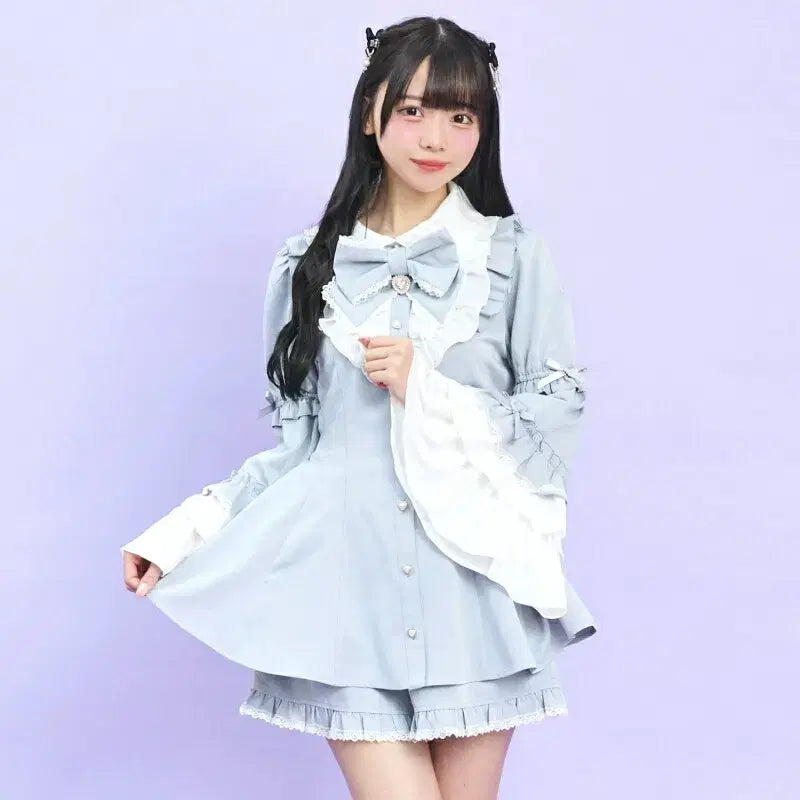 [BUNJANG] Secret Honey Volume Princess Sleeve Set / 시크릿허니 볼륨 공주 소매 셋업