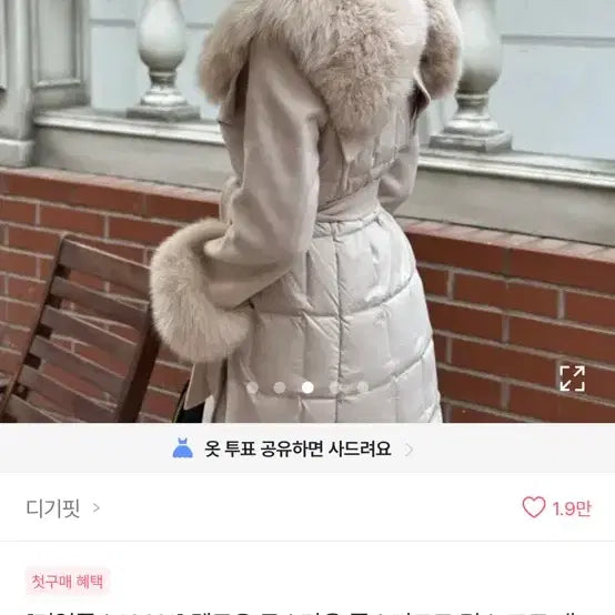 [BUNJANG] Real Fox Goose Down Padded Coat / 46->15 리얼폭스 구스 패딩 코트 /수입의류 드오브 로썸제이 블레스샵